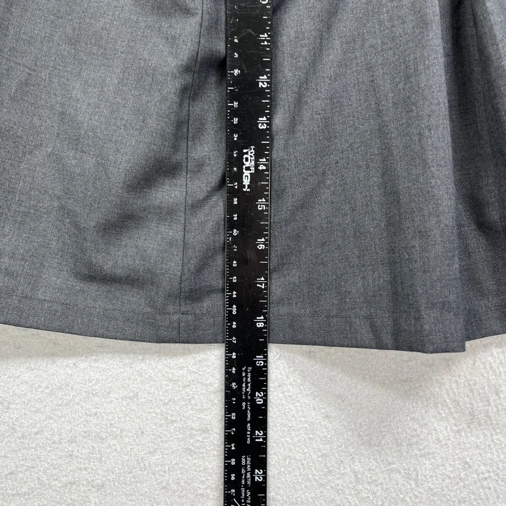Tommy Hilfiger Pleated Skirt Womens 2 Gray A-Line Wool Blend Preppy Career Chic